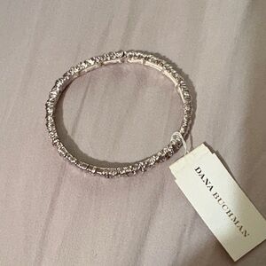 Dana Buchman Textured Silver Stretch Bangle